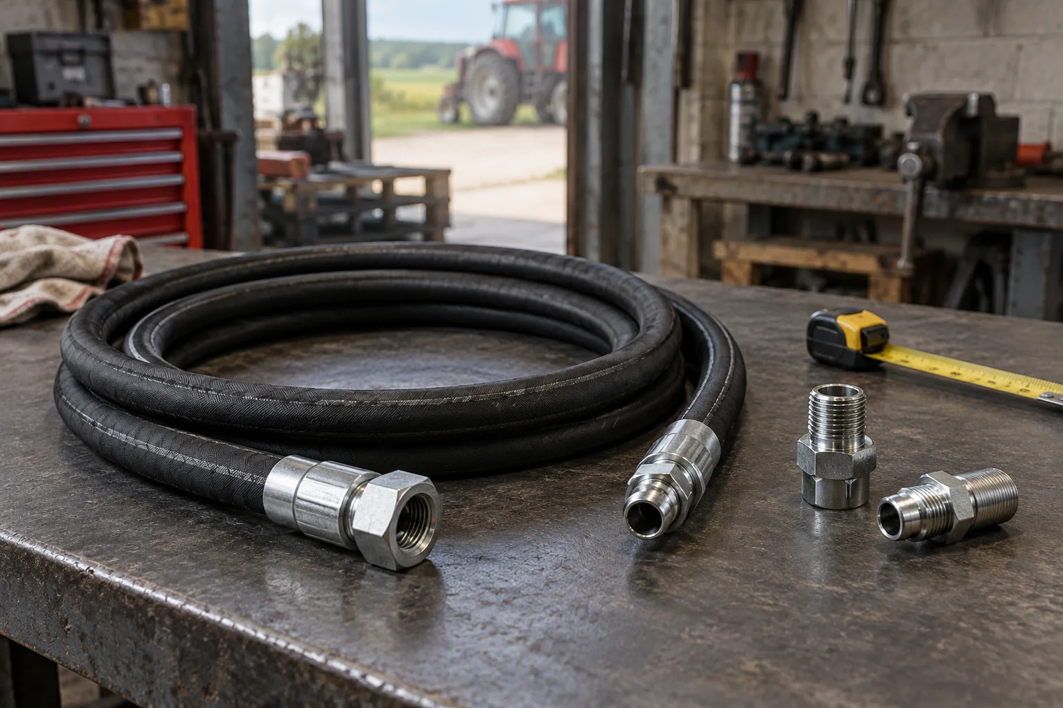 Illustration : Flexible hydraulique sur mesure : que préparer avant de commander ?