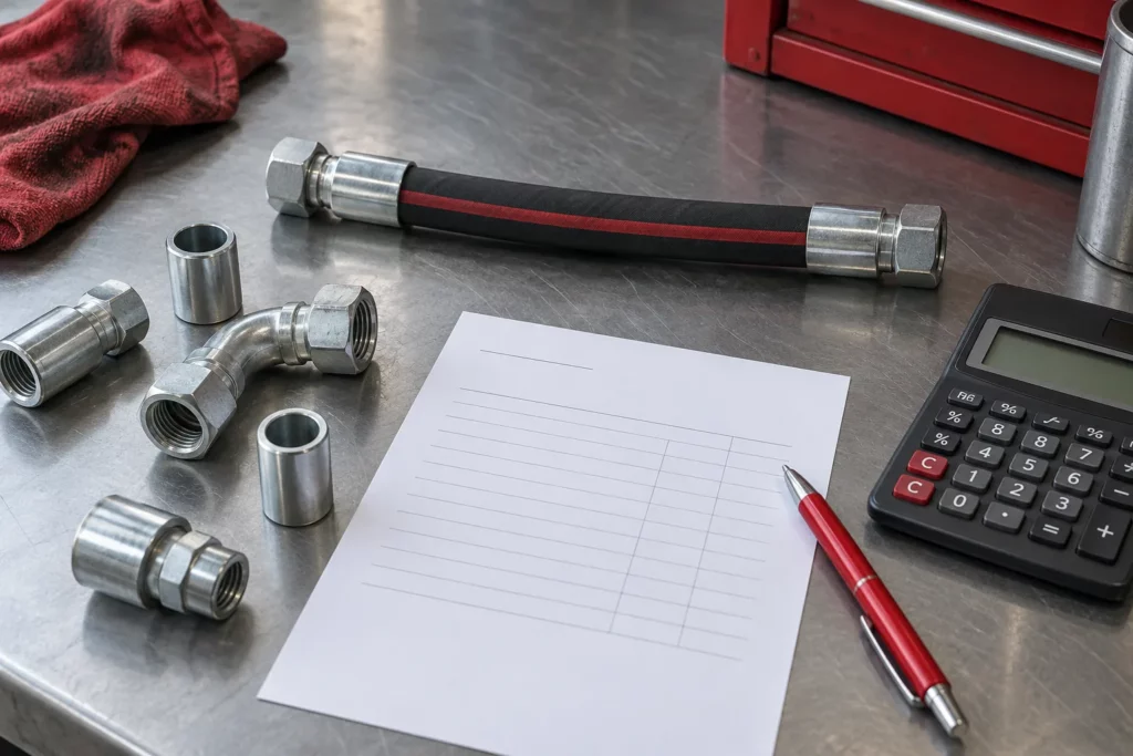 Illustration : Prix d’un flexible hydraulique sur mesure : que comprend le devis ?